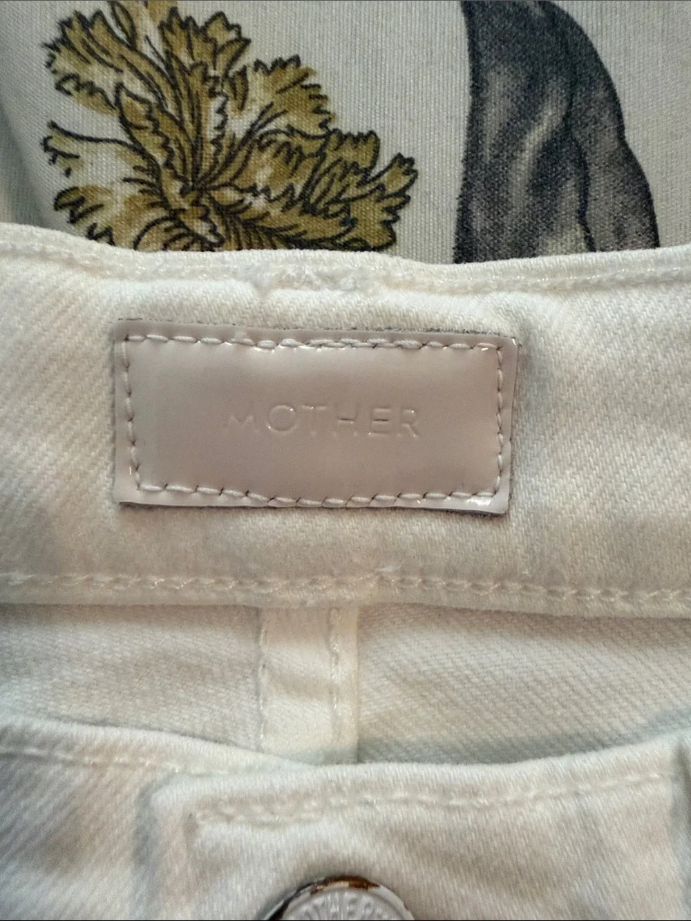 MOTHER White Wide-Leg Frayed-Hem Jeans - Picture 2 of 5